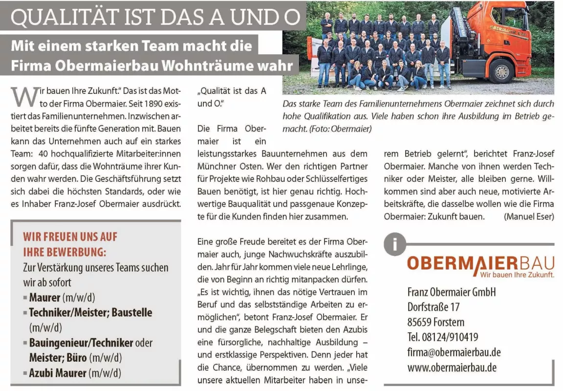 Qualität, Leidenschaft und erstklassige Perspektiven